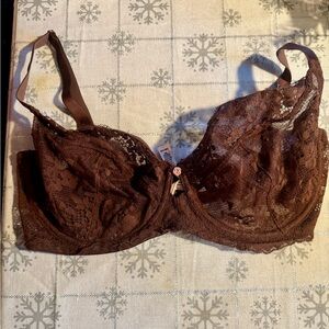 Victoria’s Secret Body by Victoria UNLINED Demi lace bra brown SZ 34G EUC